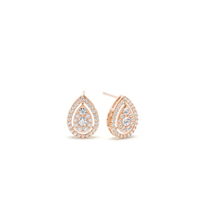 Rose Gold Emerald Diamond Earrings Diamond
