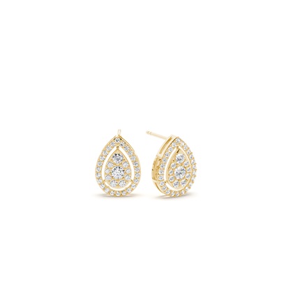 Yellow Gold Emerald Diamond Earrings Diamond