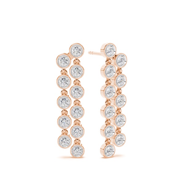 Jovial Diamond Disc dual layer Dangling earring