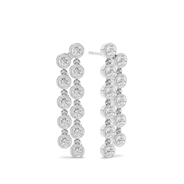 Jovial Diamond Disc dual layer Dangling earring