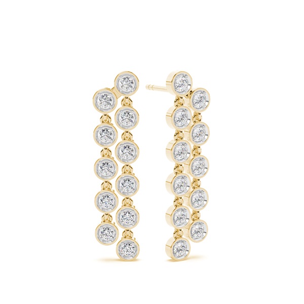 Jovial Diamond Disc dual layer Dangling earring