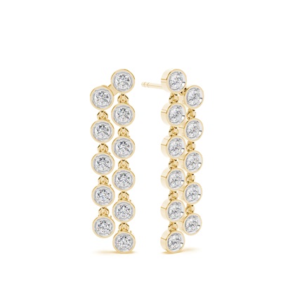 Yellow Gold Designer Diamond Earrings