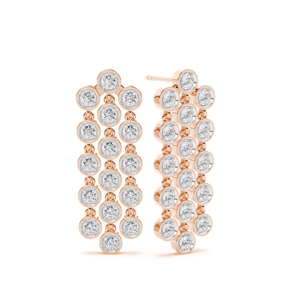 Jovial Diamond Disc triple layer Dangling earring