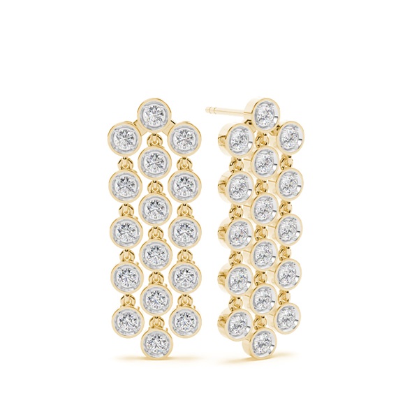 Jovial Diamond Disc triple layer Dangling earring
