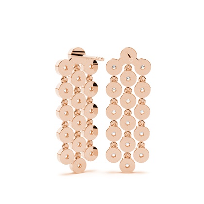 Jovial Diamond Disc triple layer Dangling earring