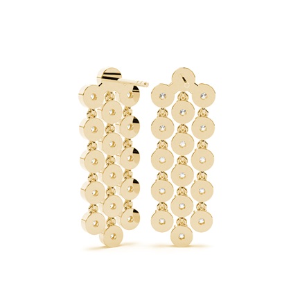 Jovial Diamond Disc triple layer Dangling earring