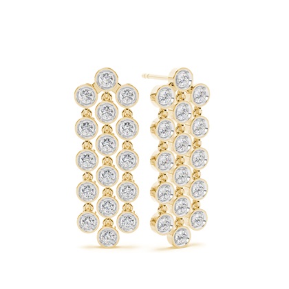 Yellow Gold Designer Diamond Earrings