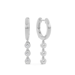 Jovial Diamond Disc Dangling hoop earring