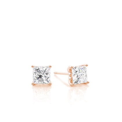 Princess Cut Diamond Earrings 