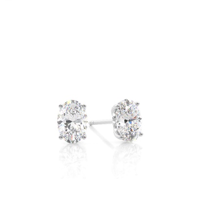 Oval Diamond Earrings
