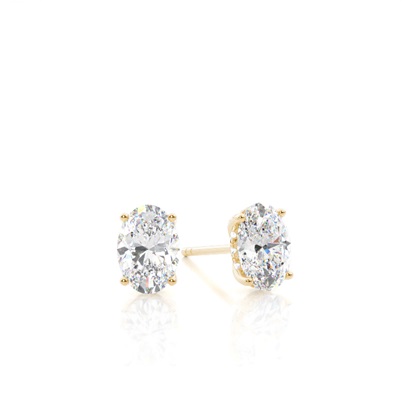 Oval Diamond Earrings