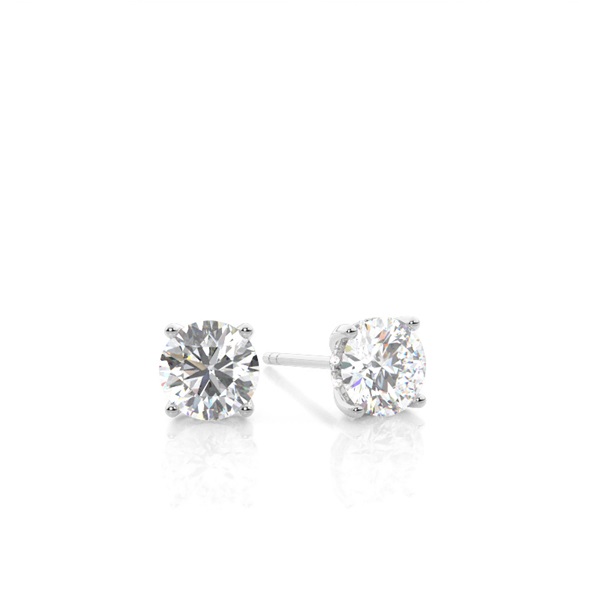 Hidden Halo Diamond Solitaire Earrings