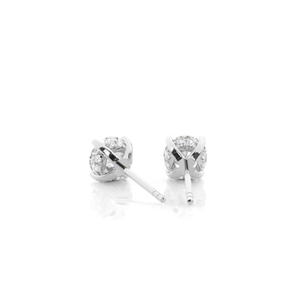 Hidden Halo Diamond Solitaire Earrings