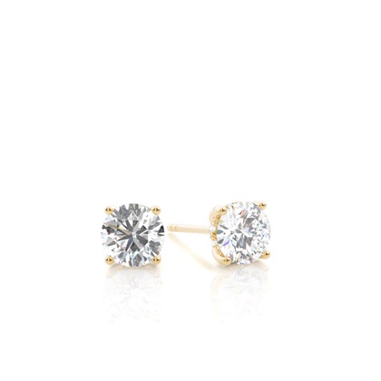 Yellow Gold Diamond Earrings