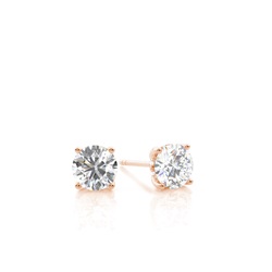 Hidden Halo Diamond Solitaire Earrings