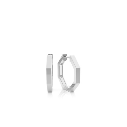Plain Metal Everyday Octagonal Hoop Earring