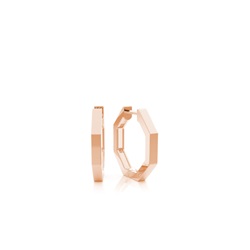 Plain Metal Everyday Octagonal Hoop Earring