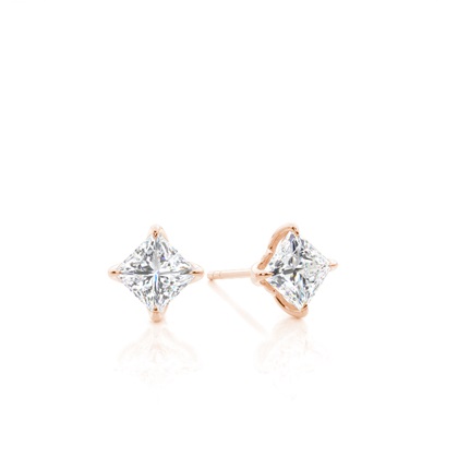 Princess Cut Diamond Earrings 