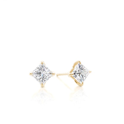 Princess Cut Diamond Earrings 