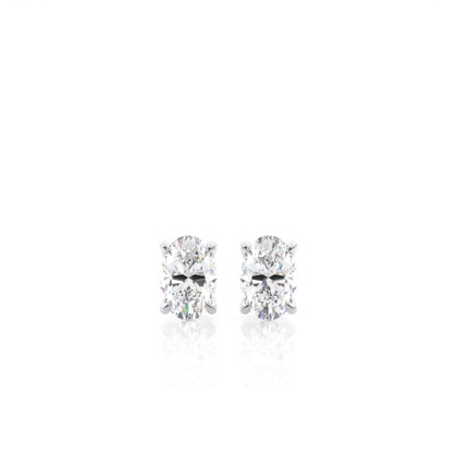 Oval Diamond Earrings