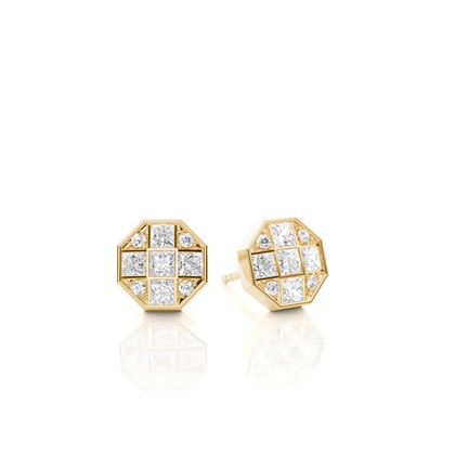 Yellow Gold Designer Diamond Earrings