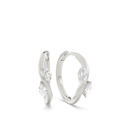 Fancy Cut Marquise Diamond Hoops