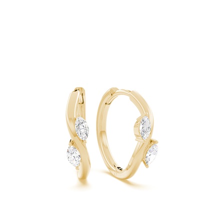 Fancy Cut Marquise Diamond Hoops
