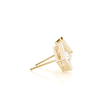 Runder Diamant Ohrstecker mit Metallakzent