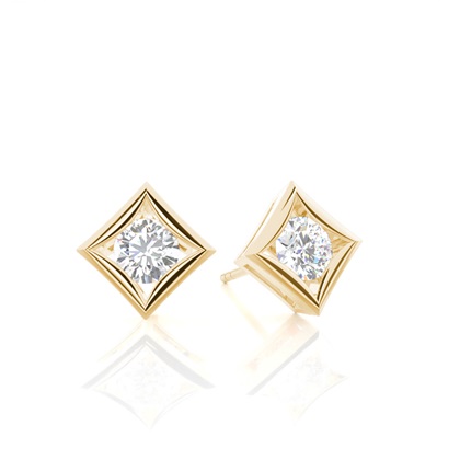 Yellow Gold Diamond Earrings