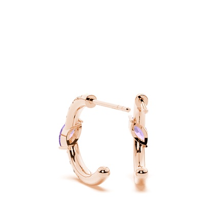 Amethyst Creolen im Marquise-Schliff