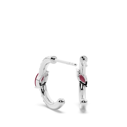 Creolen mit Rubinen im Marquise-Schliff