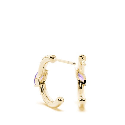 Amethyst Creolen im Marquise-Schliff