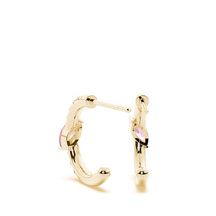 Rosa Turmalin Creolen im Marquise-Schliff