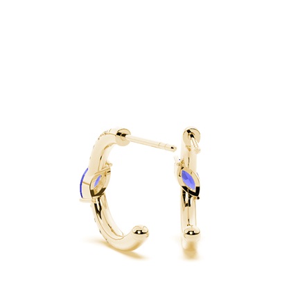 Tanzanit Creolen im Marquise-Schliff