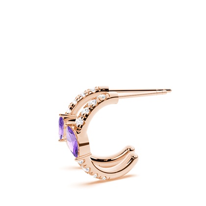 Amethyst Creolen im Marquise-Schliff