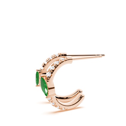 Creolen mit Smaragden im Marquise-Schliff