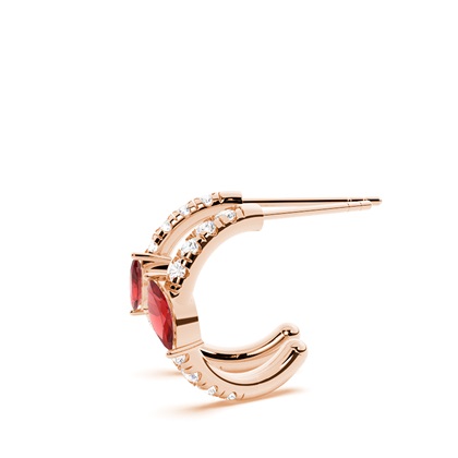 Garnet Creolen im Marquise-Schliff