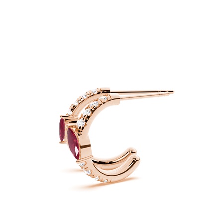 Creolen mit Rubinen im Marquise-Schliff