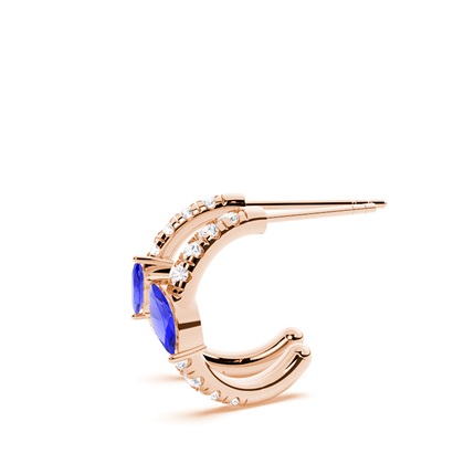 Tanzanit Creolen im Marquise-Schliff