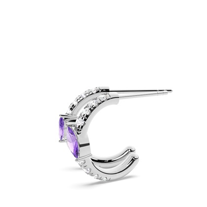 Amethyst Creolen im Marquise-Schliff