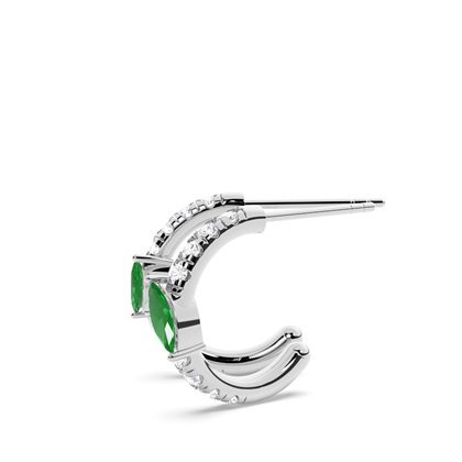 Creolen mit Smaragden im Marquise-Schliff