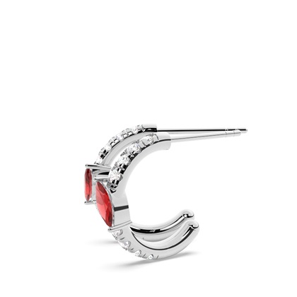 Garnet Creolen im Marquise-Schliff