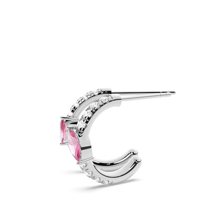 Rosa Turmalin Creolen im Marquise-Schliff