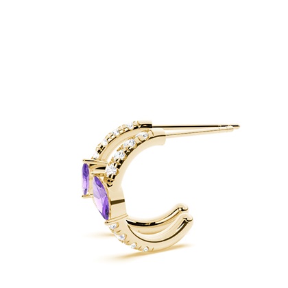 Amethyst Creolen im Marquise-Schliff