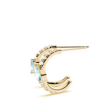 Creolen mit Aquamarinen im Marquise-Schliff