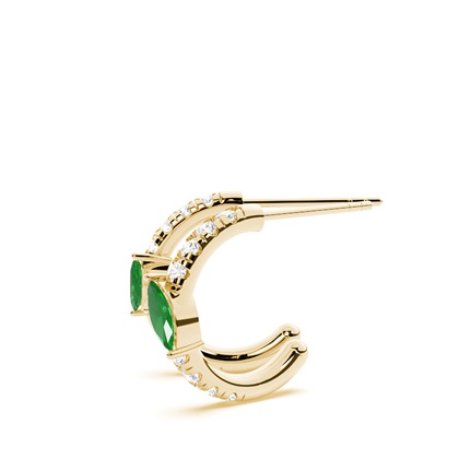 Creolen mit Smaragden im Marquise-Schliff