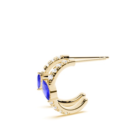 Tanzanit Creolen im Marquise-Schliff