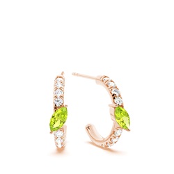 Peridot Creolen im Marquise-Schliff