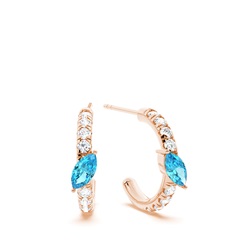 Blauer Topaz Creolen im Marquise-Schliff