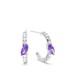 Amethyst Creolen im Marquise-Schliff